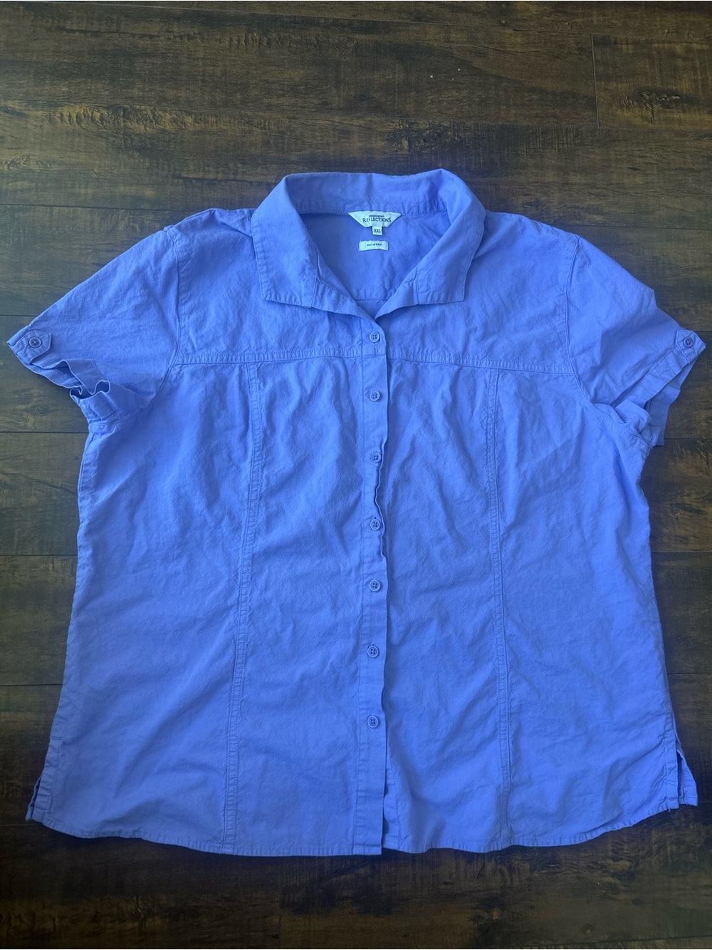 Northern Reflections Lavender Short Sleeve Button-Down Shirt